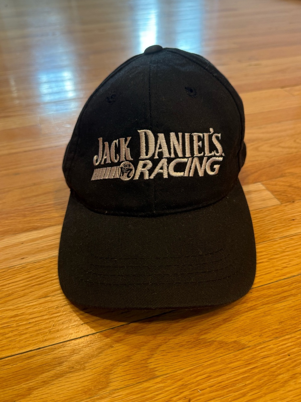 Jack Daniels Racing Black and White Curved Brim Baseball Cap